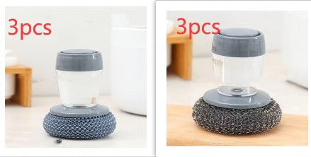 Best Kitchen Push-type Soap Dispensing Palm Brush Cleaner For Dishwashing - Lets Take It Now