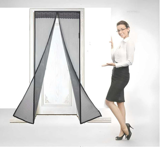 Door Curtain-Mesh Screen Net Home Magnetic Foldable Anti Mosquito Door Curtains