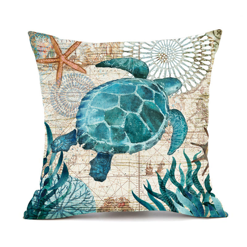 Cushion Covers Sea Turtle Printed Throw Pillow Cases - Lets Take It Now