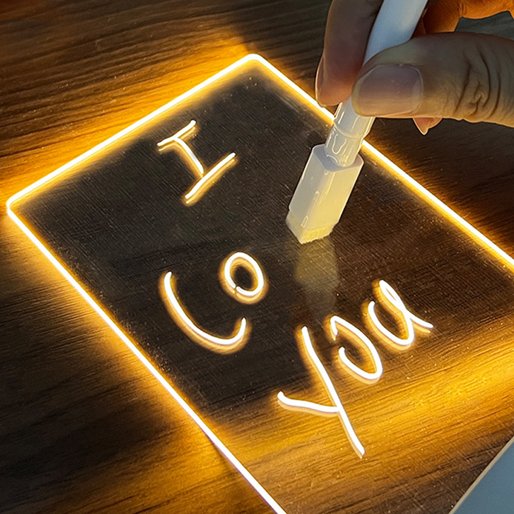 LED Night Light Creative Note Board With Pen - Lets Take It Now