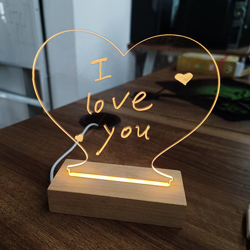 LED Night Light Creative Note Board With Pen - Lets Take It Now