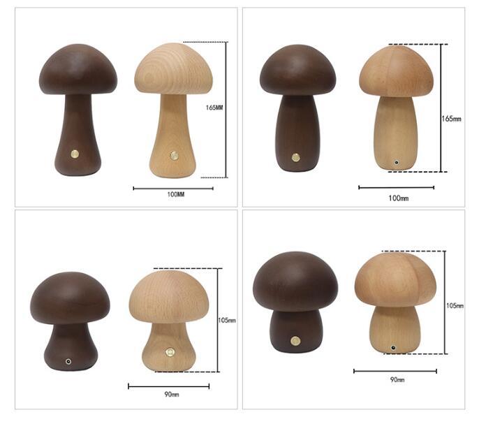 Wooden Cute Mushroom LED Night Light With Touch Switch - Lets Take It Now